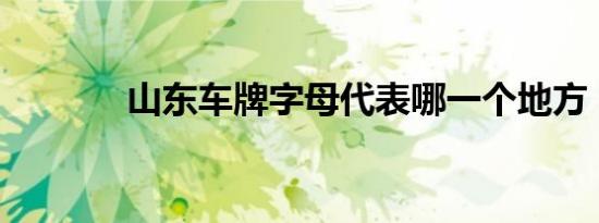 山东车牌字母代表哪一个地方