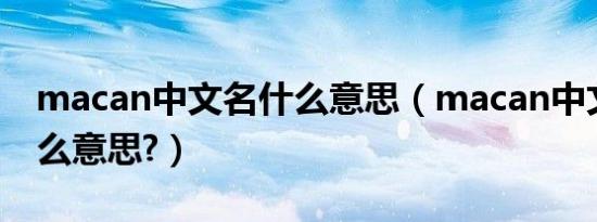 macan中文名什么意思（macan中文名叫什么意思?）