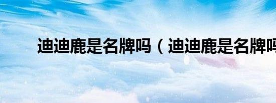 迪迪鹿是名牌吗（迪迪鹿是名牌吗）