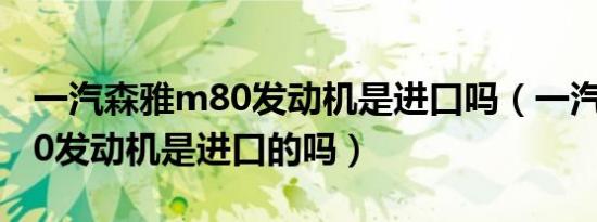 一汽森雅m80发动机是进口吗（一汽森雅m80发动机是进口的吗）