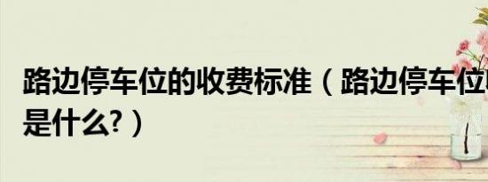 路边停车位的收费标准（路边停车位收费标准是什么?）