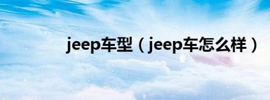 jeep车型（jeep车怎么样）