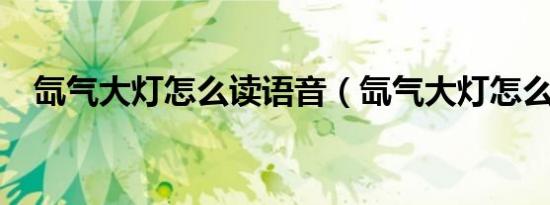 氙气大灯怎么读语音（氙气大灯怎么读?）
