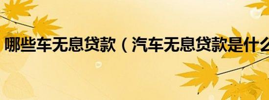 哪些车无息贷款（汽车无息贷款是什么意思）
