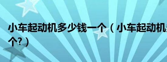小车起动机多少钱一个（小车起动机多少钱一个?）