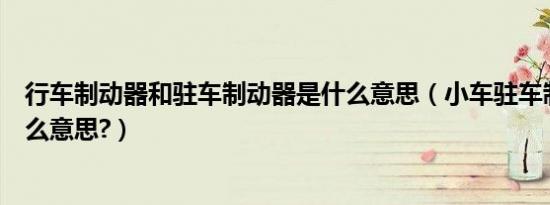 行车制动器和驻车制动器是什么意思（小车驻车制动器是什么意思?）