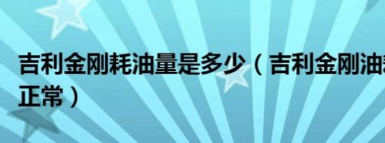 吉利金刚耗油量是多少（吉利金刚油耗是多少正常）