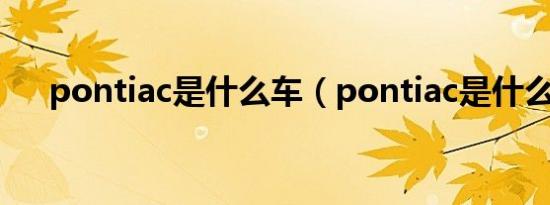 pontiac是什么车（pontiac是什么车）