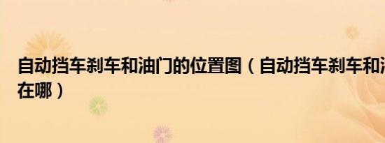 自动挡车刹车和油门的位置图（自动挡车刹车和油门的位置在哪）
