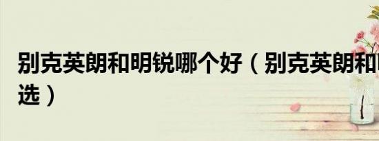 别克英朗和明锐哪个好（别克英朗和明锐怎么选）