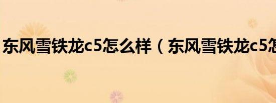 东风雪铁龙c5怎么样（东风雪铁龙c5怎么样）