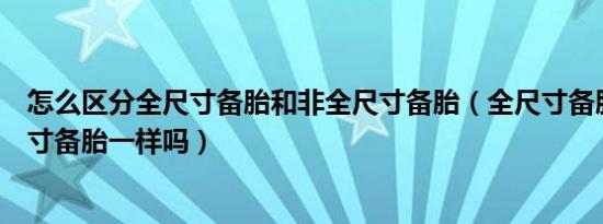 怎么区分全尺寸备胎和非全尺寸备胎（全尺寸备胎和非全尺寸备胎一样吗）