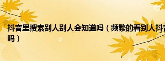 抖音里搜索别人别人会知道吗（频繁的看别人抖音对方知道吗）