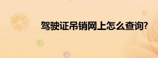 驾驶证吊销网上怎么查询?