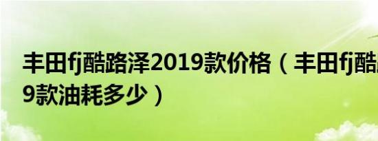 丰田fj酷路泽2019款价格（丰田fj酷路泽2019款油耗多少）
