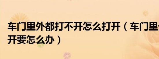 车门里外都打不开怎么打开（车门里外都打不开要怎么办）