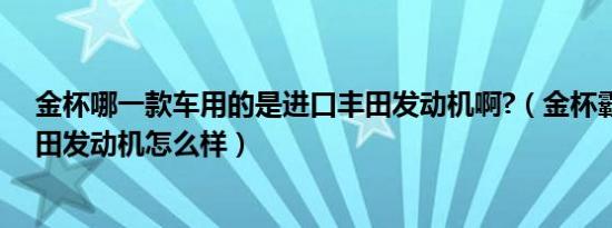 金杯哪一款车用的是进口丰田发动机啊?（金杯霸道七座丰田发动机怎么样）