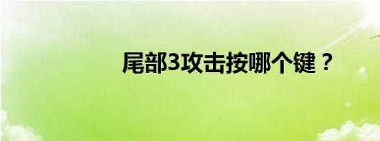 尾部3攻击按哪个键？