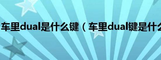 车里dual是什么键（车里dual键是什么意思）