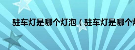 驻车灯是哪个灯泡（驻车灯是哪个灯?）