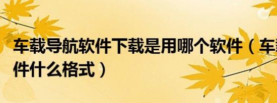 车载导航软件下载是用哪个软件（车载导航软件什么格式）