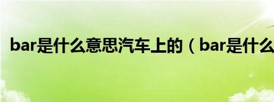 bar是什么意思汽车上的（bar是什么意思）