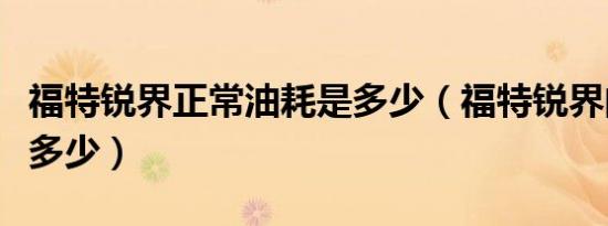 福特锐界正常油耗是多少（福特锐界的油耗是多少）