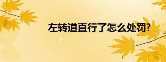 左转道直行了怎么处罚?