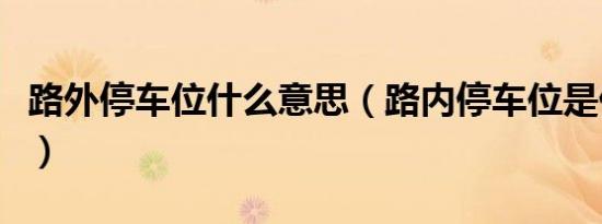 路外停车位什么意思（路内停车位是什么意思）