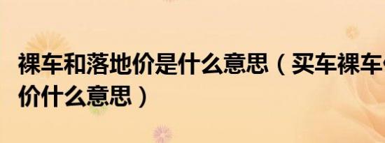 裸车和落地价是什么意思（买车裸车价和落地价什么意思）
