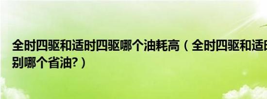 全时四驱和适时四驱哪个油耗高（全时四驱和适时四驱的区别哪个省油?）