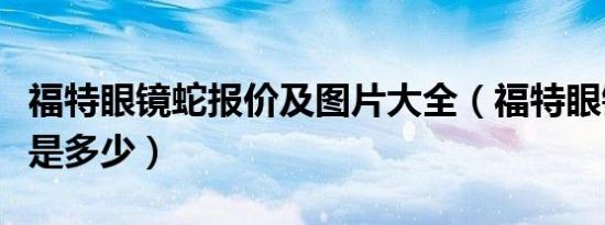 福特眼镜蛇报价及图片大全（福特眼镜蛇报价是多少）