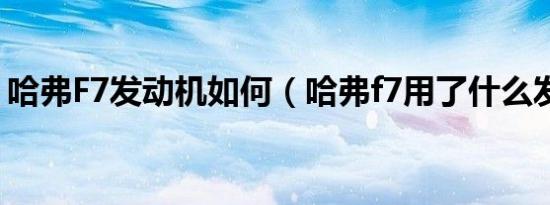 哈弗F7发动机如何（哈弗f7用了什么发动机）