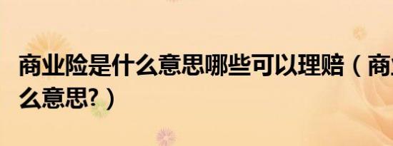 商业险是什么意思哪些可以理赔（商业险是什么意思?）