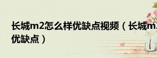 长城m2怎么样优缺点视频（长城m2怎么样优缺点）