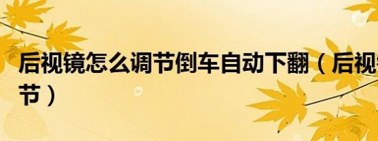 后视镜怎么调节倒车自动下翻（后视镜怎么调节）
