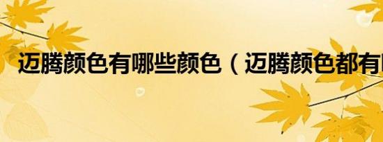 迈腾颜色有哪些颜色（迈腾颜色都有哪些）