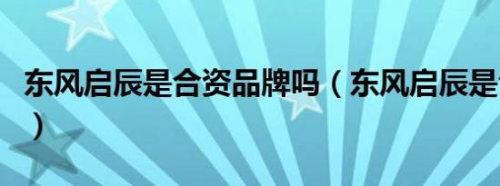 东风启辰是合资品牌吗（东风启辰是合资车吗）