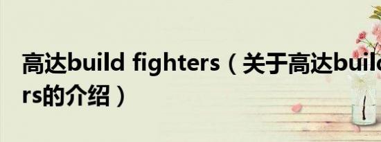 高达build fighters（关于高达build fighters的介绍）