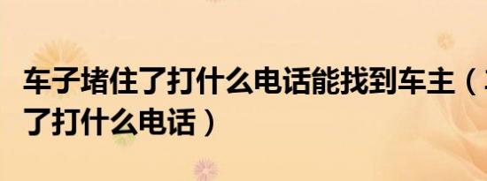 车子堵住了打什么电话能找到车主（车子堵住了打什么电话）