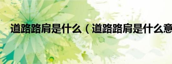道路路肩是什么（道路路肩是什么意思?）