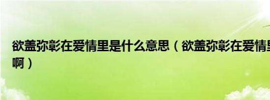 欲盖弥彰在爱情里是什么意思（欲盖弥彰在爱情里什么意思啊）