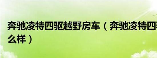 奔驰凌特四驱越野房车（奔驰凌特四驱房车怎么样）