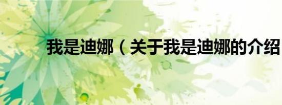 我是迪娜（关于我是迪娜的介绍）