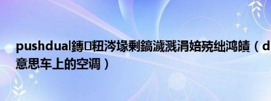 pushdual鏄粈涔堟剰鎬濊溅涓婄殑绌鸿皟（dual是什么意思车上的空调）