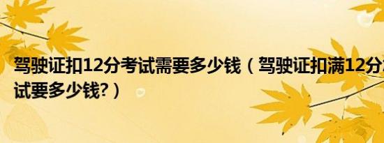 驾驶证扣12分考试需要多少钱（驾驶证扣满12分怎么处理考试要多少钱?）