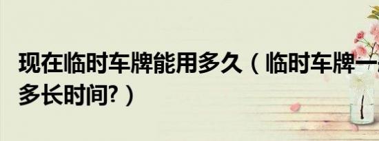 现在临时车牌能用多久（临时车牌一般可以用多长时间?）