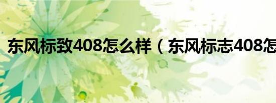 东风标致408怎么样（东风标志408怎么样）