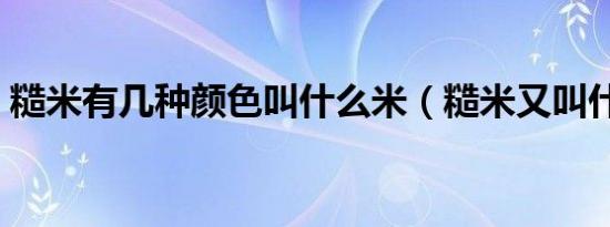 糙米有几种颜色叫什么米（糙米又叫什么米）