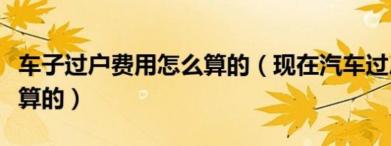 车子过户费用怎么算的（现在汽车过户费如何算的）